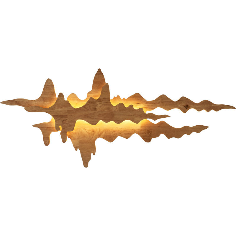 Modern Style Wall Mount Light 1-Light LED Wall Sconce Light with Wooden Shade for Bedroom