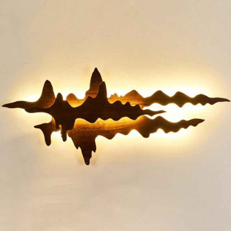 Modern Style Wall Mount Light 1-Light LED Wall Sconce Light with Wooden Shade for Bedroom