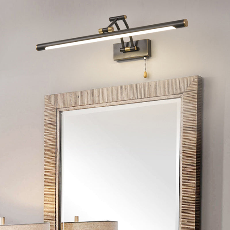 Luz de tocador de latón americano LED de espejo ajustable de LED recto para el baño