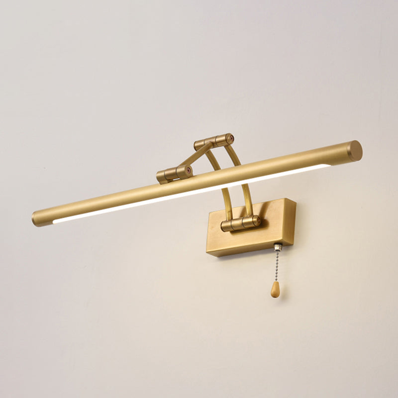 Luz de tocador de latón americano LED de espejo ajustable de LED recto para el baño