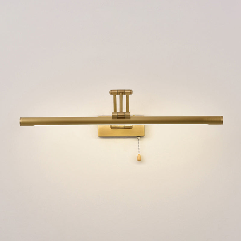 Luz de tocador de latón americano LED de espejo ajustable de LED recto para el baño