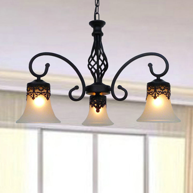 Industrial Bell Chandelier Lights Glass Chandelier Pendant Light for Living Room