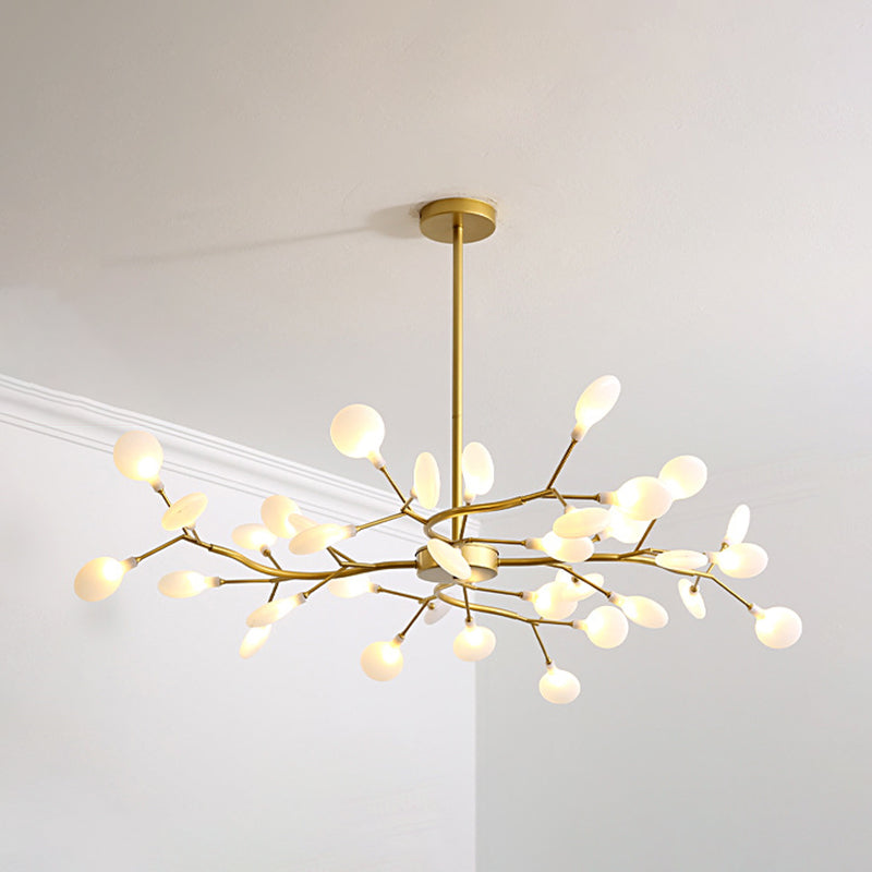 Multi Light Firefly Hanging Chandelier Modern Style Metal Hanging Lamp with Acrylic Shade