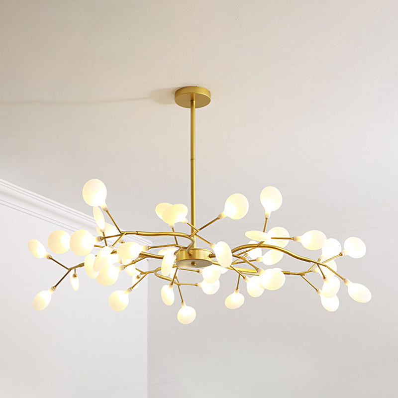 Multi Light Firefly Hanging Chandelier Modern Style Metal Hanging Lamp with Acrylic Shade