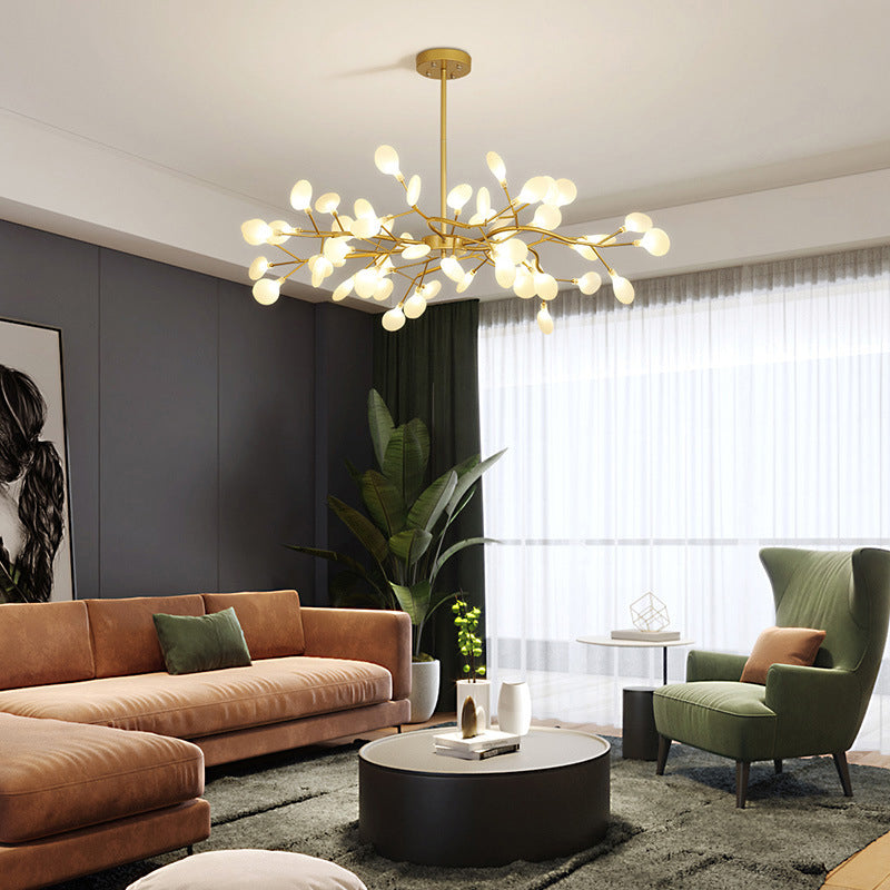 Multi Light Firefly Hanging Chandelier Modern Style Metal Hanging Lamp with Acrylic Shade