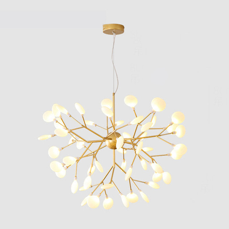 Multi Light Firefly Hanging Chandelier Modern Style Metal Hanging Lamp with Acrylic Shade