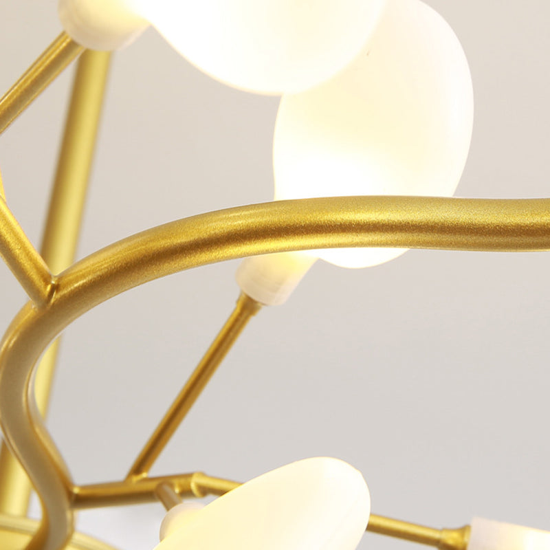 Multi Light Firefly Hanging Chandelier Modern Style Metal Hanging Lamp with Acrylic Shade