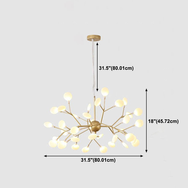 Multi Light Firefly Hanging Chandelier Modern Style Metal Hanging Lamp with Acrylic Shade