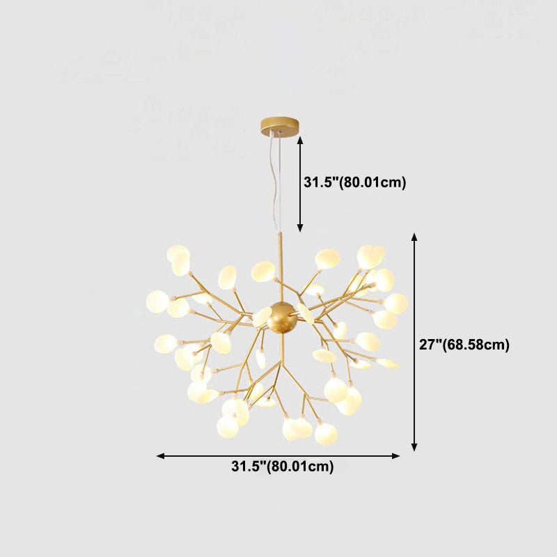 Multi -Light Firefly Hanging Kronleuchter moderner Metallhängelampe mit Acrylschatten