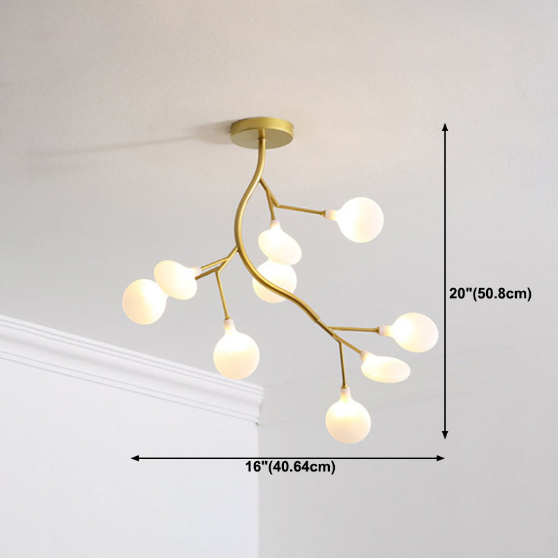 Multi Light Firefly Hanging Chandelier Modern Style Metal Hanging Lamp with Acrylic Shade