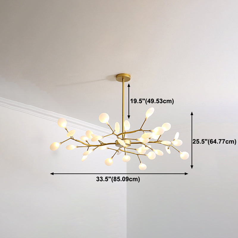 Multi Light Firefly Hanging Chandelier Modern Style Metal Hanging Lamp with Acrylic Shade