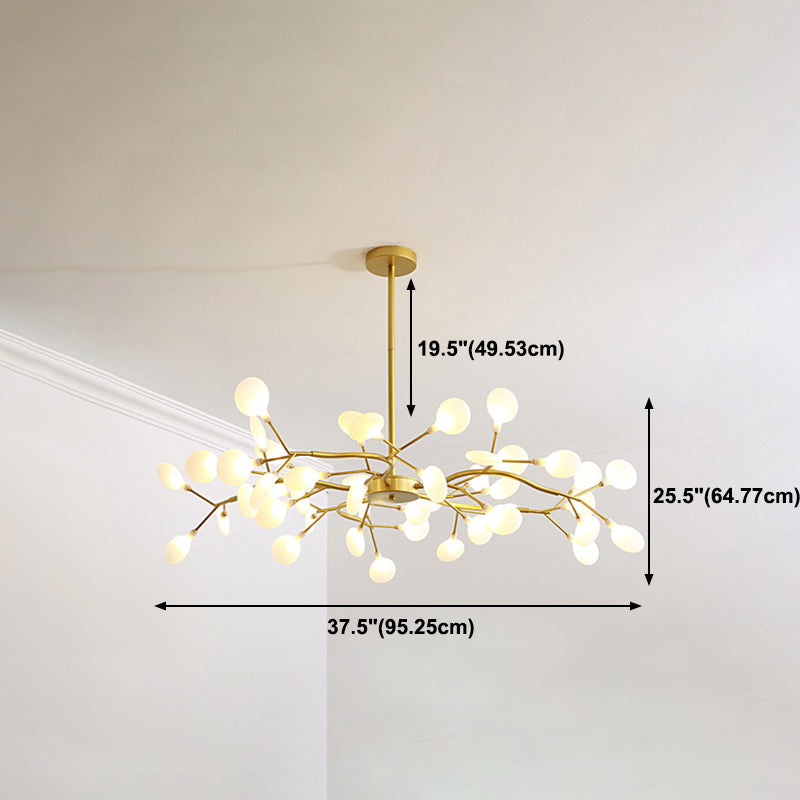 Multi Light Firefly Hanging Chandelier Modern Style Metal Hanging Lamp with Acrylic Shade