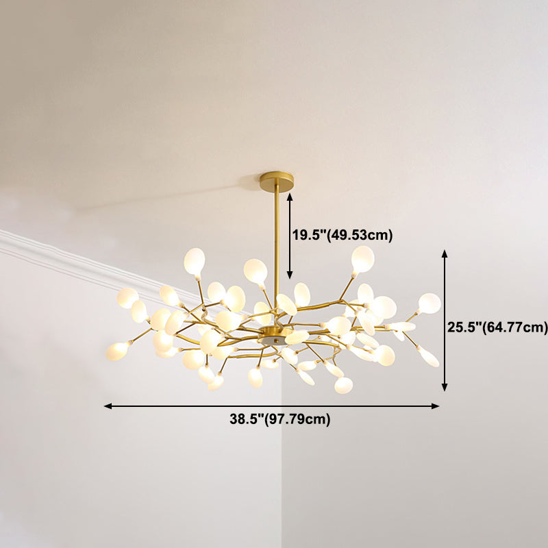 Multi Light Firefly Hanging Chandelier Modern Style Metal Hanging Lamp with Acrylic Shade