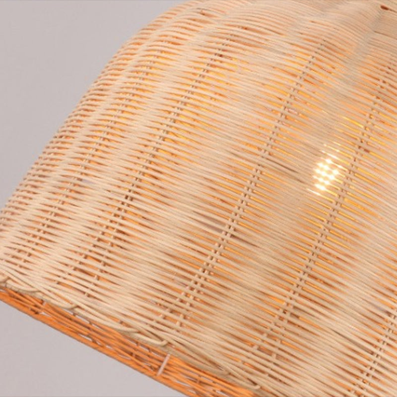 1-Licht-Hangleuchte-Leuchte asiatische Pendellampe mit Rattan-Schatten für Wohnzimmer