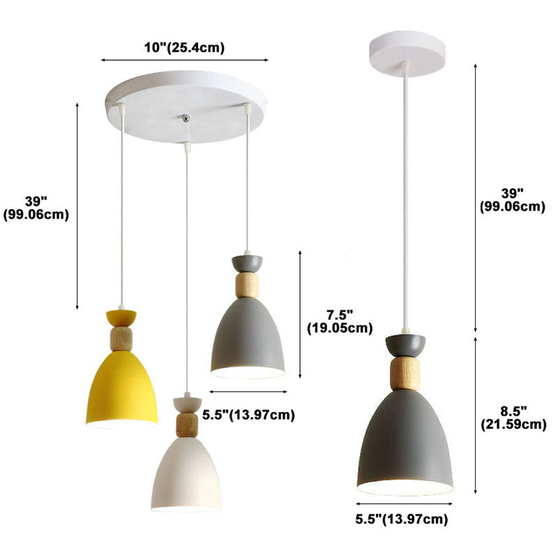 Zeitgenössischer Stil Geometrischer Anhänger Lampe Metall Multi -Lichter hängende Anhänger Licht