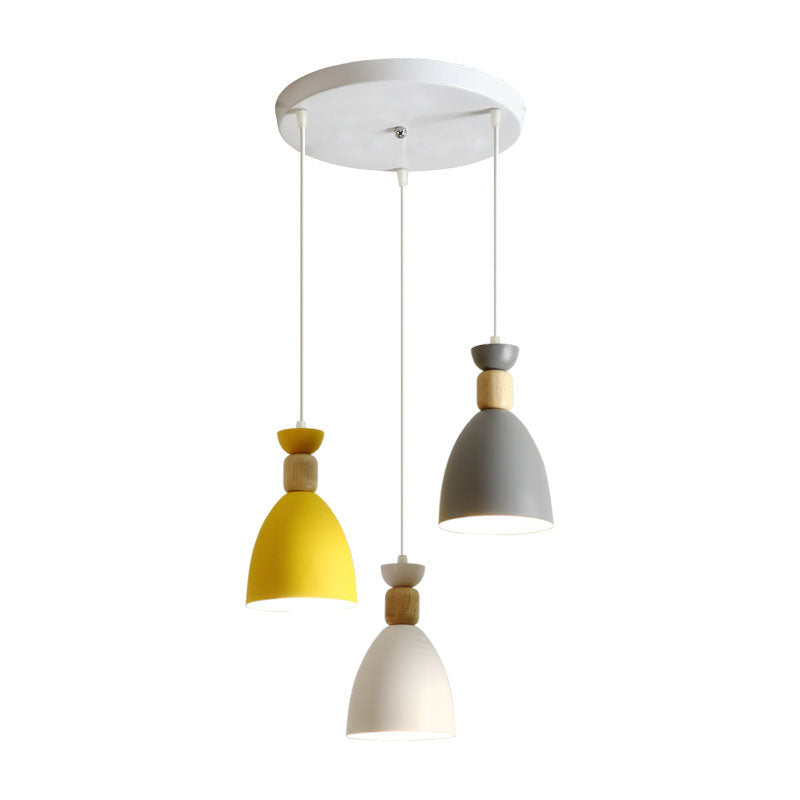 Zeitgenössischer Stil Geometrischer Anhänger Lampe Metall Multi -Lichter hängende Anhänger Licht