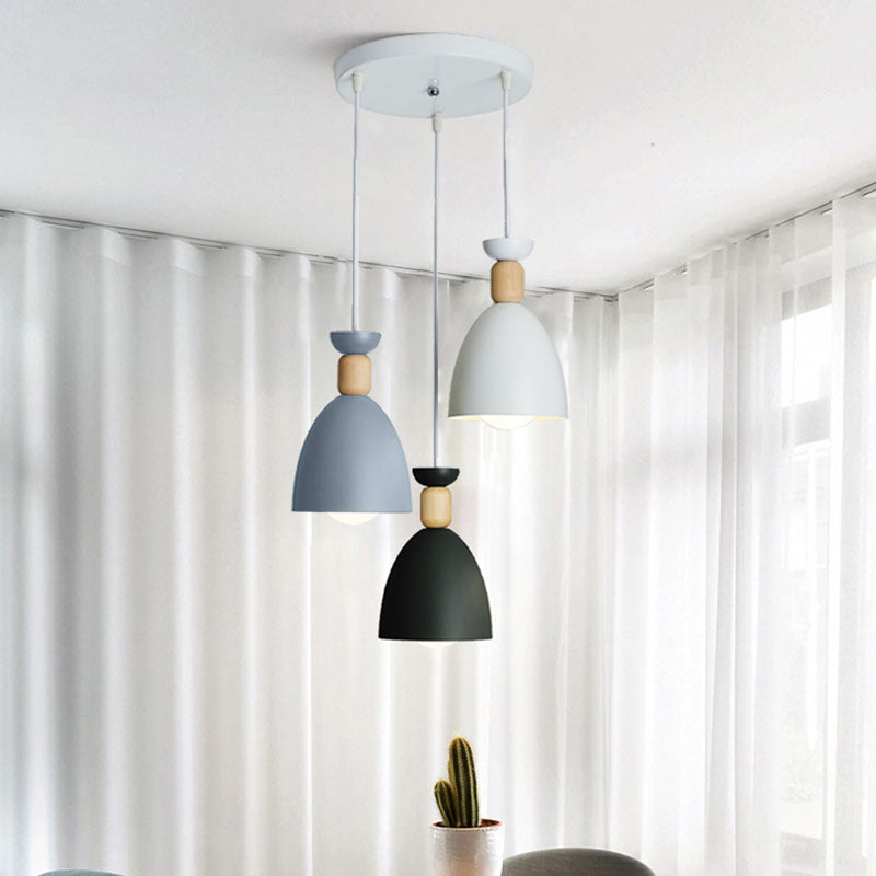 Zeitgenössischer Stil Geometrischer Anhänger Lampe Metall Multi -Lichter hängende Anhänger Licht