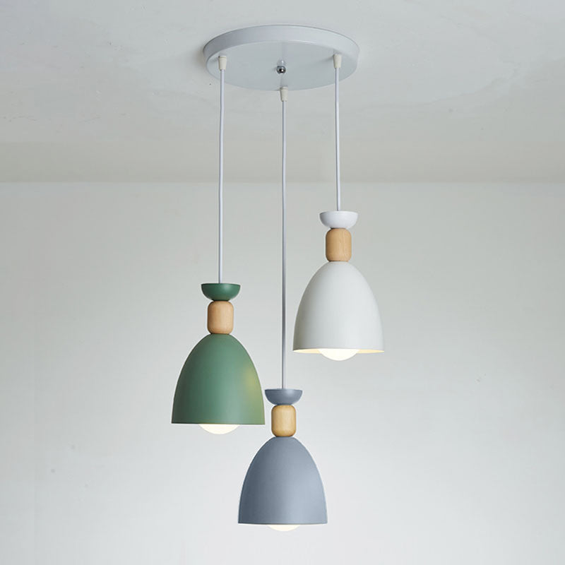 Zeitgenössischer Stil Geometrischer Anhänger Lampe Metall Multi -Lichter hängende Anhänger Licht