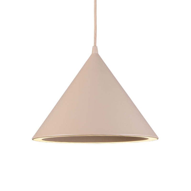 Cone Shape Hanging Light Modern Macaron Style Metal 1 Light Hanging Lamp for Living Room