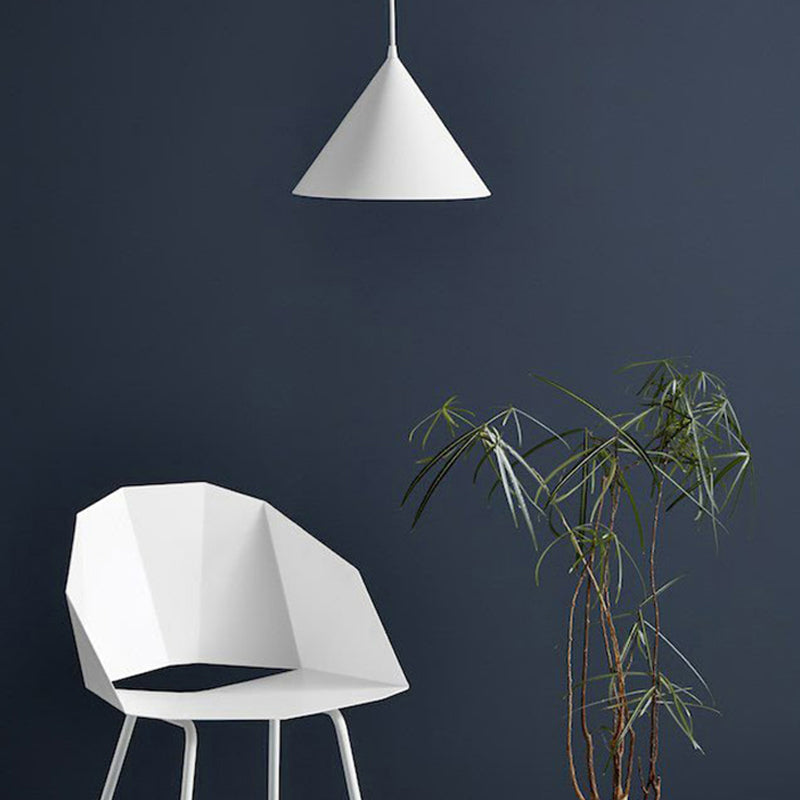 Cone Shape Hanging Light Modern Macaron Style Metal 1 Light Hanging Lamp for Living Room