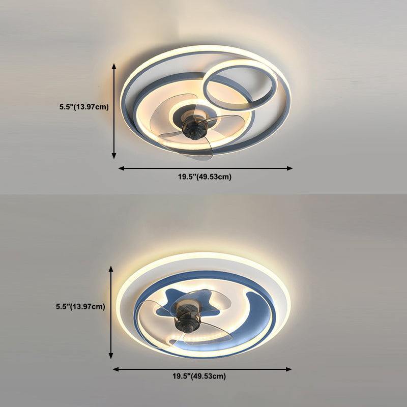 Modern Style Ceiling Fan Lighting Metal 3 Light Ceiling Fan Light for Living Room