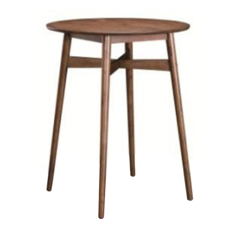 Solid Wood Bar Dining Table Contemporary Bar Table with Brown Base