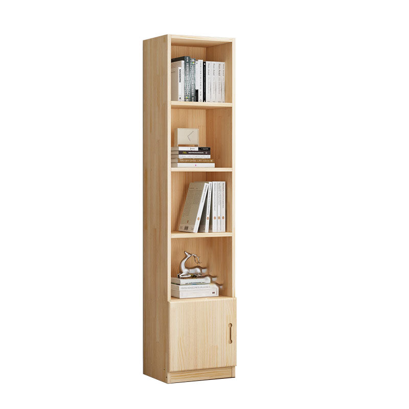 Scandinavian Vertical Standard Bookshelf Natural Pine Wood Bookshelf for Home