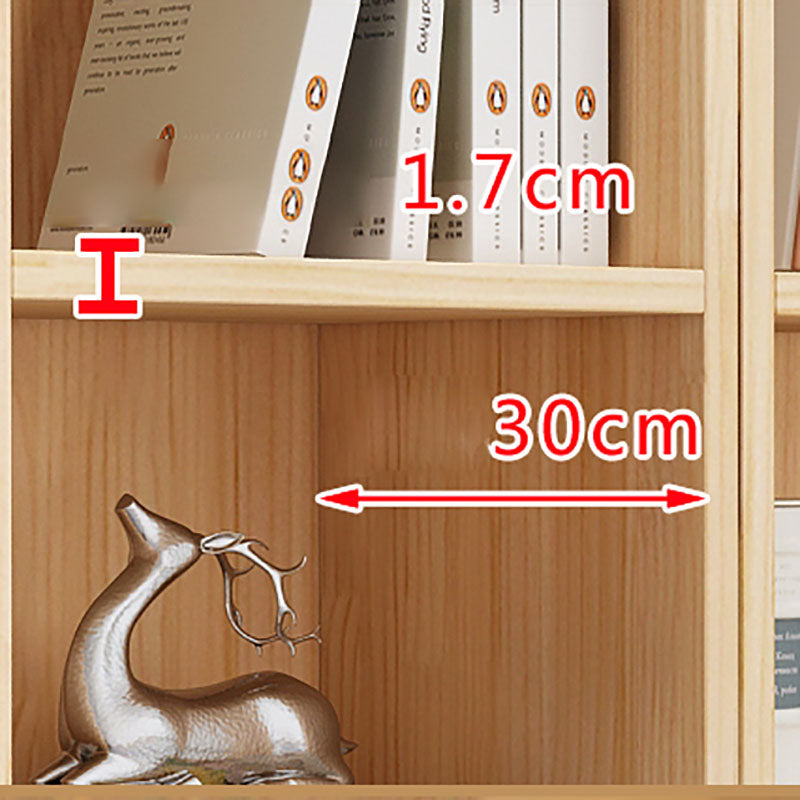Skandinavisches vertikales Standard -Bücherregal Natural Pine Wood Bücherregal für Zuhause