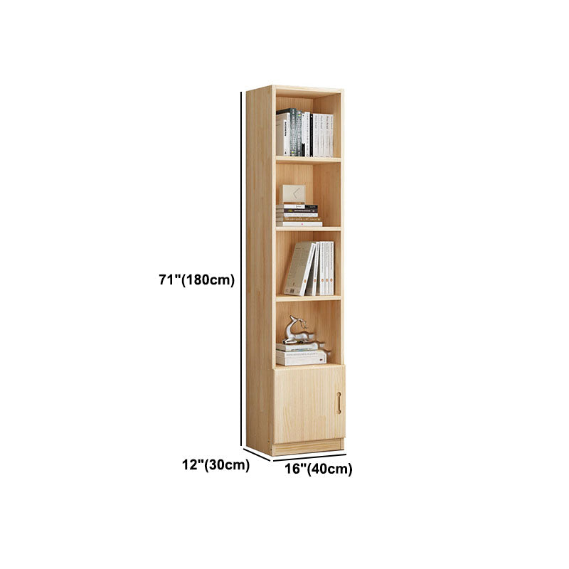 Scandinavian Vertical Standard Bookshelf Natural Pine Wood Bookshelf for Home