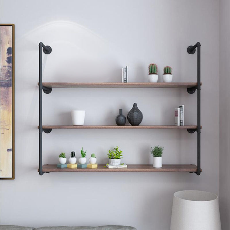 7.87"W Bookshelf Solid Wood Industrial Style Wall Mounted Bookcase for Home Office
