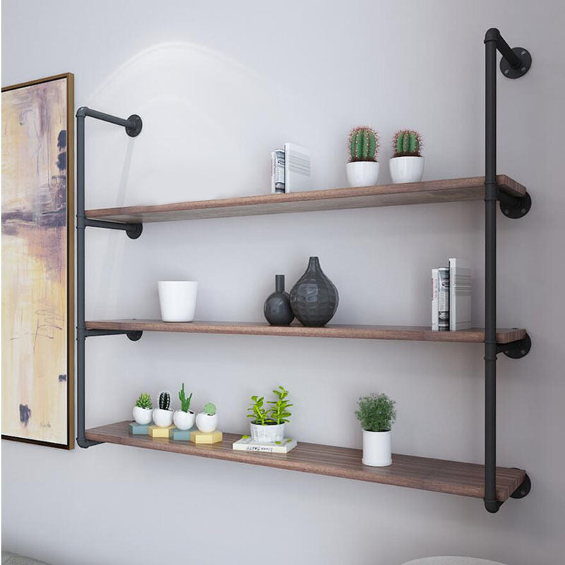 7.87"W Bookshelf Solid Wood Industrial Style Wall Mounted Bookcase for Home Office