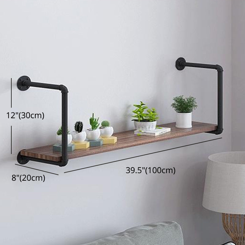 7.87"W Bookshelf Solid Wood Industrial Style Wall Mounted Bookcase for Home Office