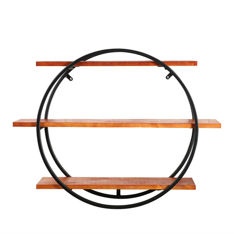 Industrielle horizontale Wandeinheit Bücherregal Eisenrahmen Massives Holzregal Bücherregal