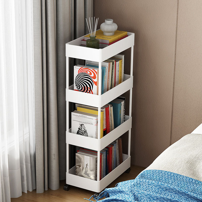 Libreria etagere scandinavo scaffale in metallo scaffale in plastica scaffale con ruote d'incantatore