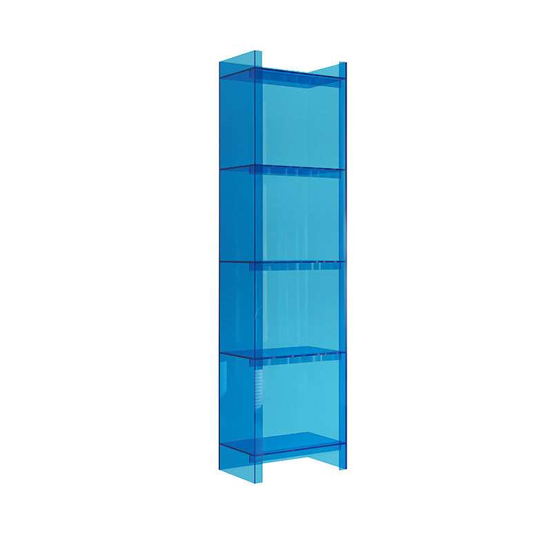 Glam Acrylic Vertical Standard Bookshelf Closed Back Bookshelf for Living Room