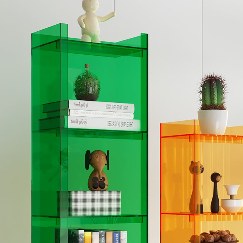 Glam Acrylic Vertical Standard Bookshelf Closed Back Bookshelf for Living Room