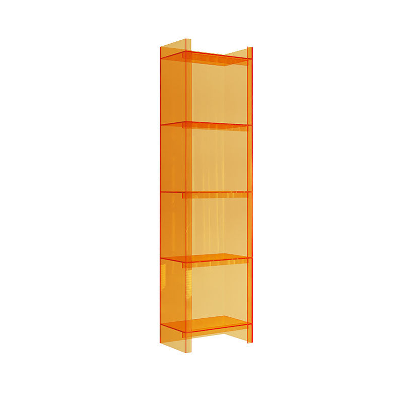 Glam Acrylic Vertical Standard Bookshelf Closed Back Bookshelf for Living Room
