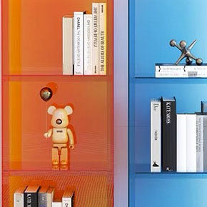 9.84 "W Bookshelf Acryl Closed Back Glam Style -Bücherregal für Büro- und Studienraum