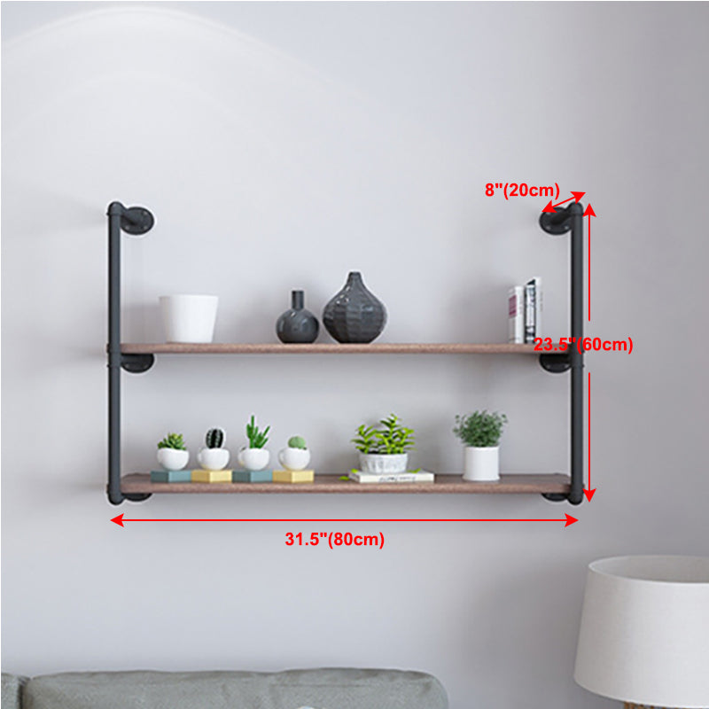 7.87"W Bookshelf Industrial Style Wall Mounted Solid Wood Bookcase for Home Office