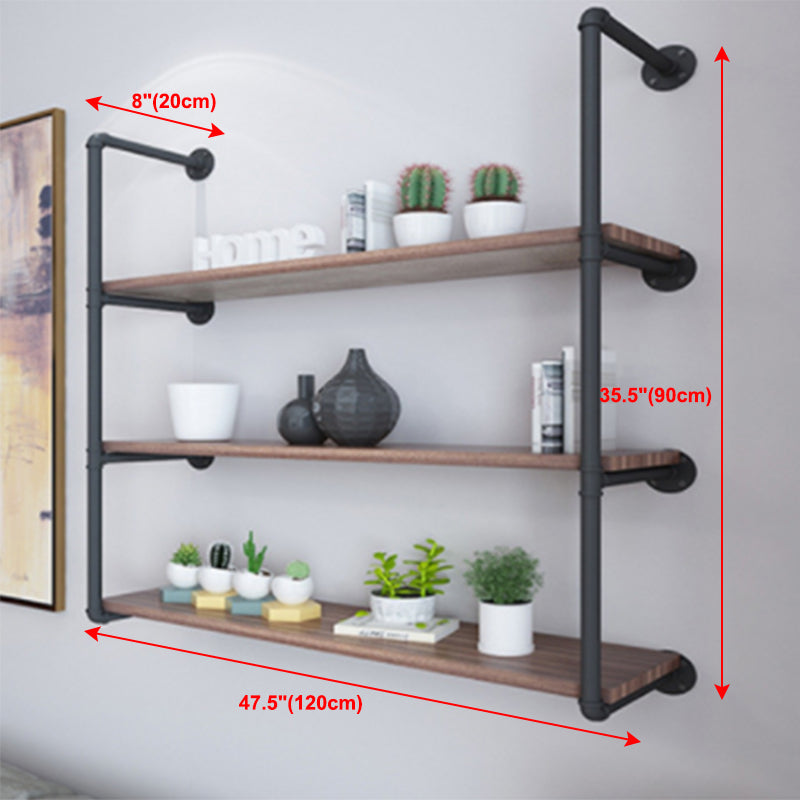7.87"W Bookshelf Industrial Style Wall Mounted Solid Wood Bookcase for Home Office