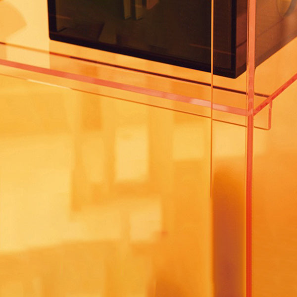 10 "W Bücherregal Acryl Glam Style Closed Back -Bücherregal für Büro- und Studienraum