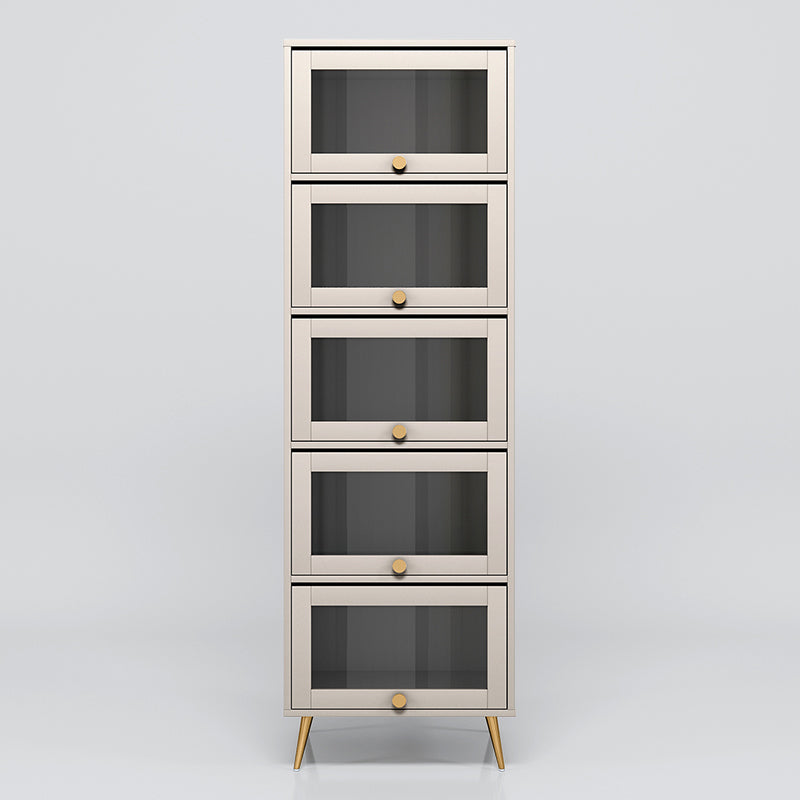 Libreria verticale standard glam in legno fabbricato con porte di vetro