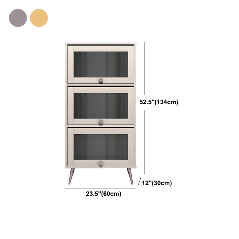 Libreria verticale standard glam in legno fabbricato con porte di vetro