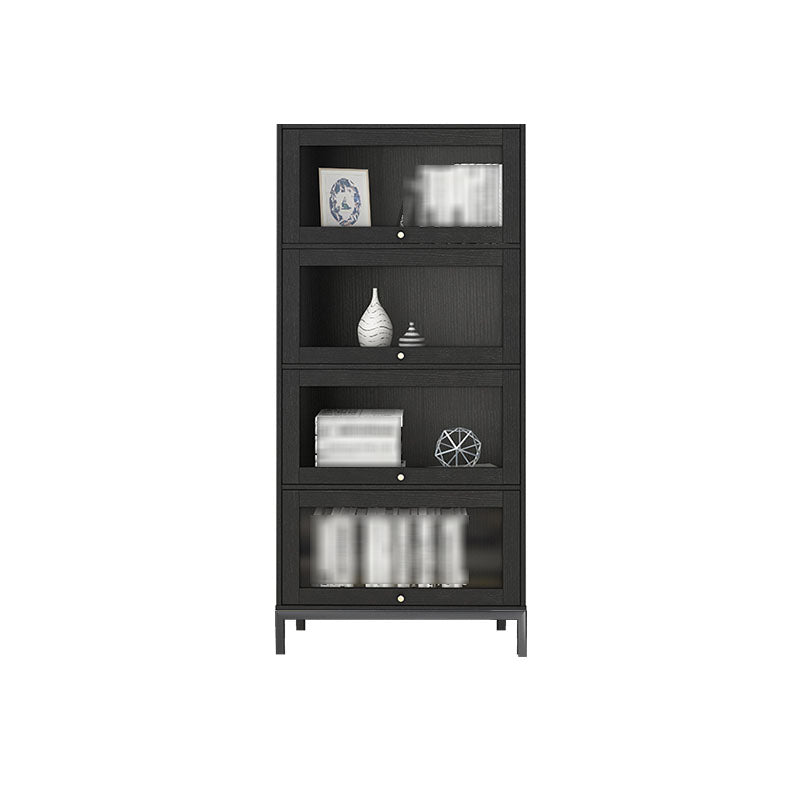 Libreria in legno fabbricata standard chiusa glam con porte di vetro