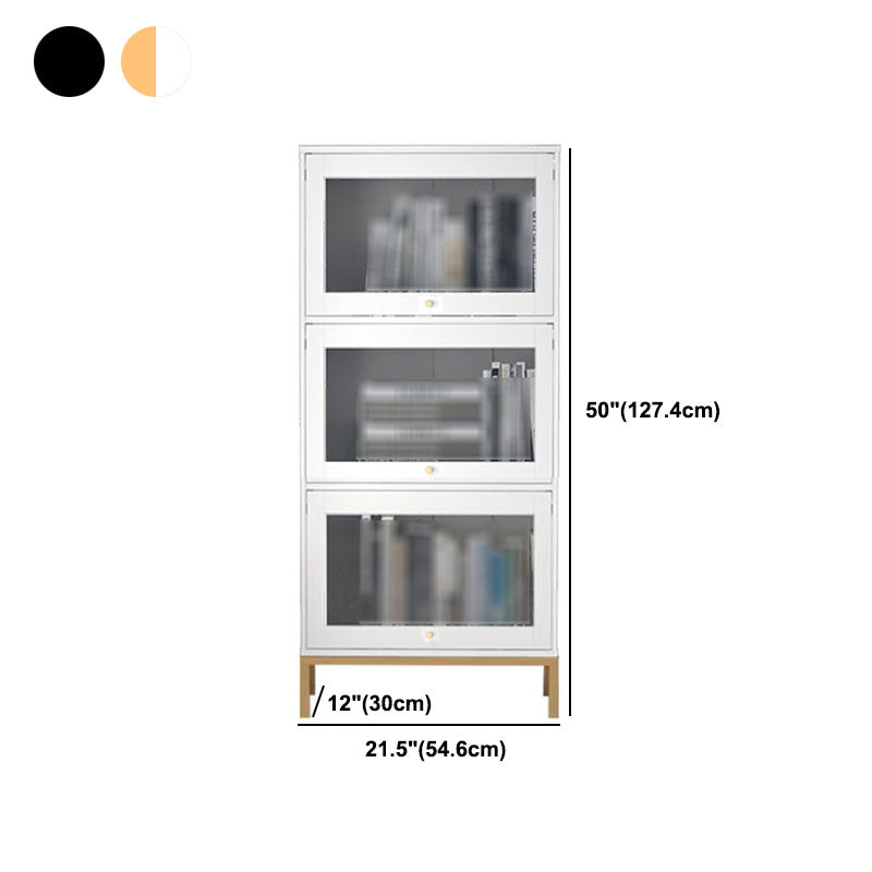 Libreria in legno fabbricata standard chiusa glam con porte di vetro