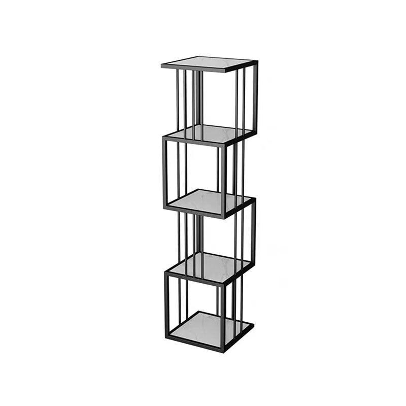 Open Vertical Etagere Bookshelf Industrial Iron Frame Manufactured Wood Shelf Bookshelf