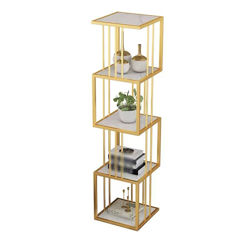 Open Vertical Etagere Bookshelf Industrial Iron Frame Manufactured Wood Shelf Bookshelf