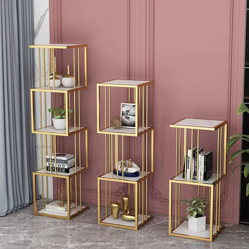 Open Vertical Etagere Bookshelf Industrial Iron Frame Manufactured Wood Shelf Bookshelf