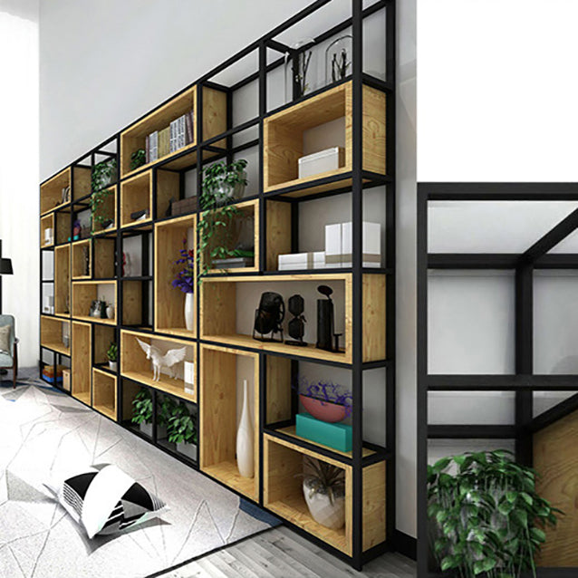 9.84"W Bookcase Industrial Style Open Back Bookcase for Study Room Home Office