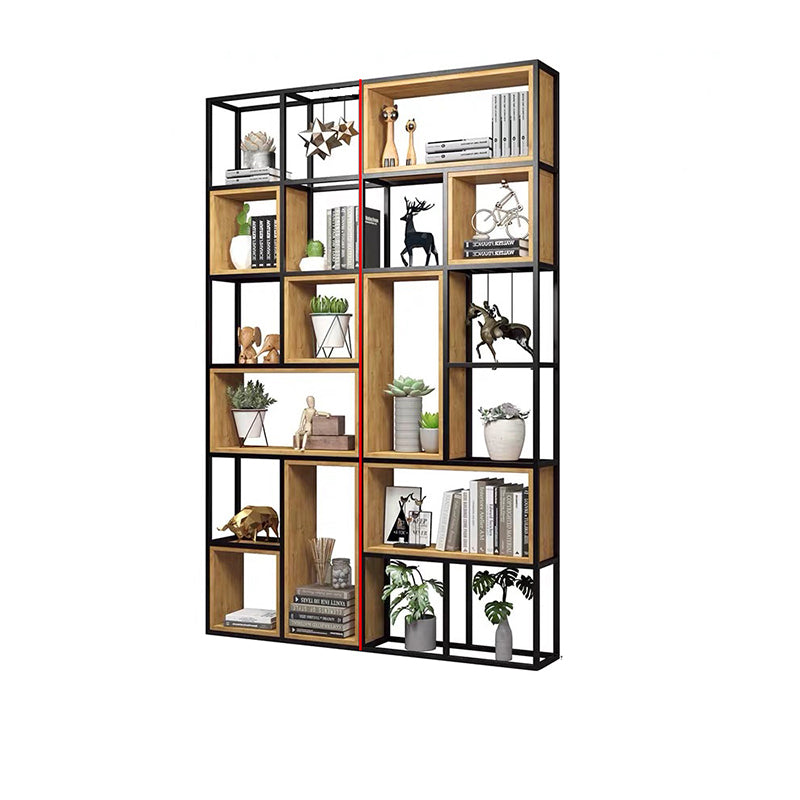 9.84"W Bookcase Industrial Style Open Back Bookcase for Study Room Home Office